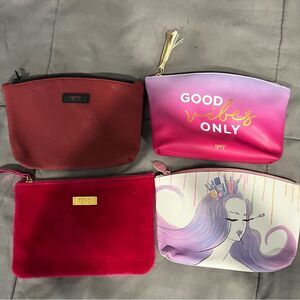 Ipsy Set of 4 Makeup Cosmetic Pouch Zippered Bags
